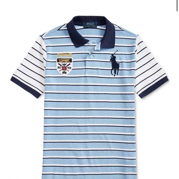 Polo Ralph Lauren Other - Polo Ralph Lauren Blue Striped Crest Big Pony Sz boys L (14/16)